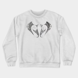 Manta ray Polynesian modern tattoo art Crewneck Sweatshirt